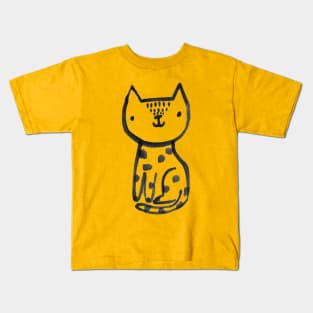 Spotty Watercolour Cat Kids T-Shirt